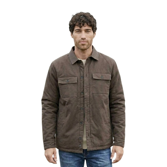 Chocolate - Front - Threadbare Mens Plaid Shirt Jacket