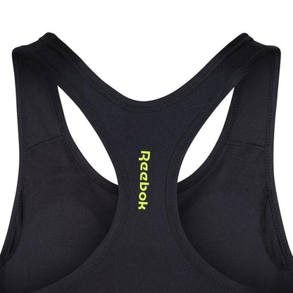 Black-Yellow - Side - Reebok Womens-Ladies Sophia Sports Bra