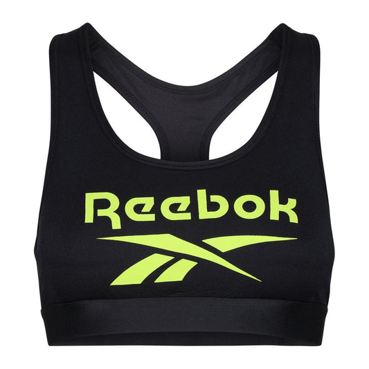 Black-Yellow - Front - Reebok Womens-Ladies Sophia Sports Bra