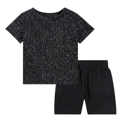 Black - Back - Nike Baby Genie Logo T-Shirt & Shorts Set