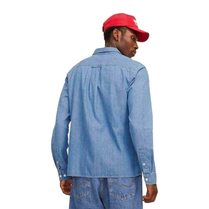 Light Denim Blue - Back - Jack And Jones Mens Denim Shirt