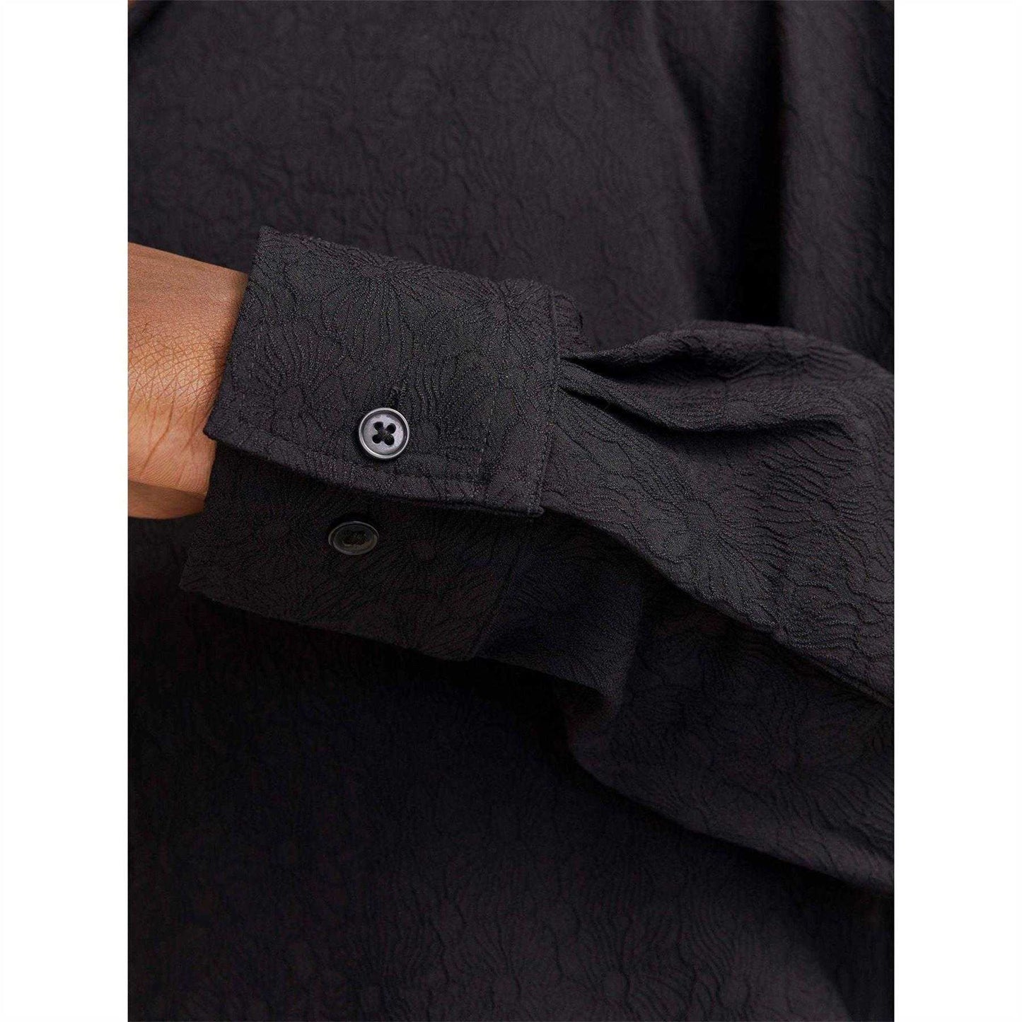 Black - Side - Jack And Jones Mens Jacquard Shirt