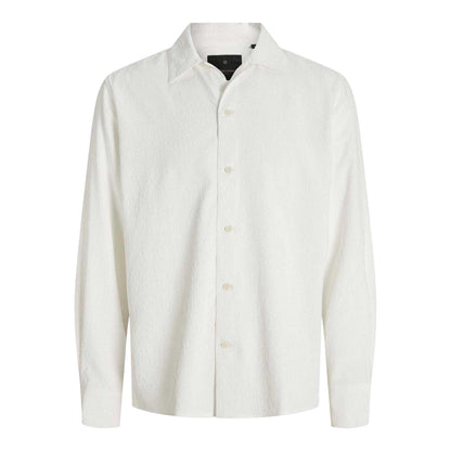White - Front - Jack And Jones Mens Jacquard Shirt