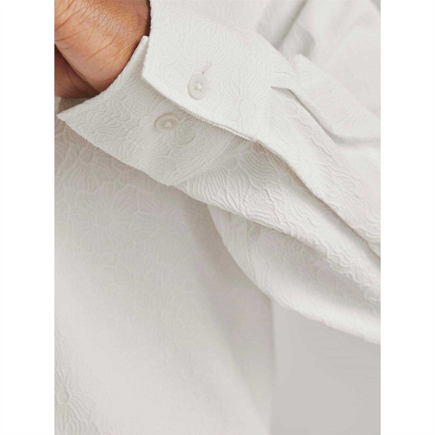 White - Side - Jack And Jones Mens Jacquard Shirt
