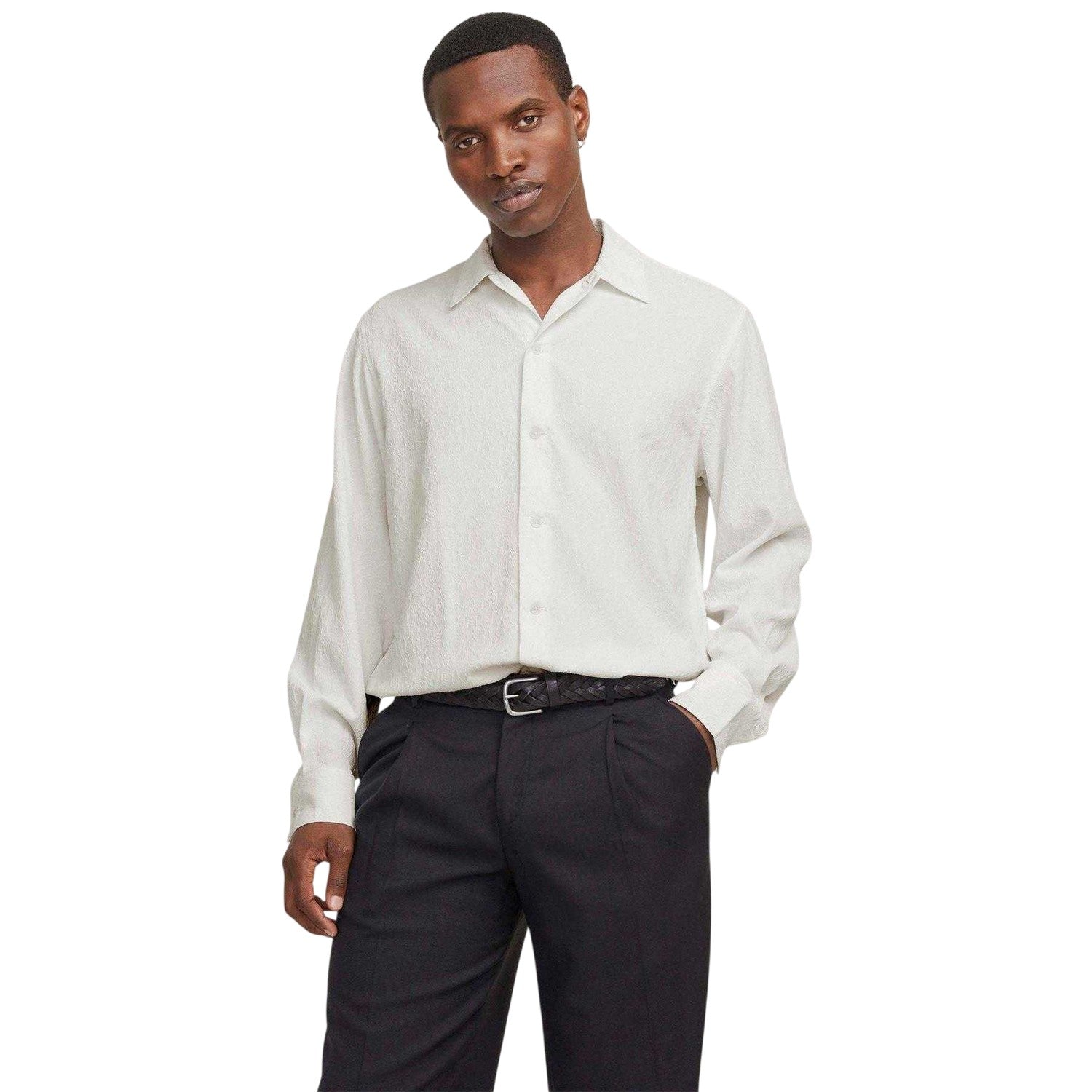 White - Lifestyle - Jack And Jones Mens Jacquard Shirt