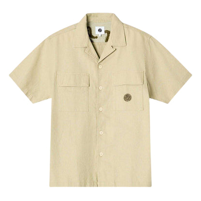 Taupe - Front - Pretty Green Mens Regular Short-Sleeved Shirt