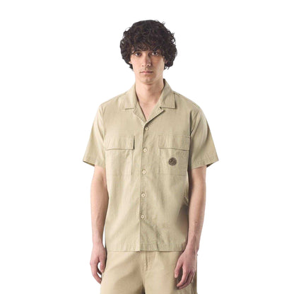 Taupe - Side - Pretty Green Mens Regular Short-Sleeved Shirt