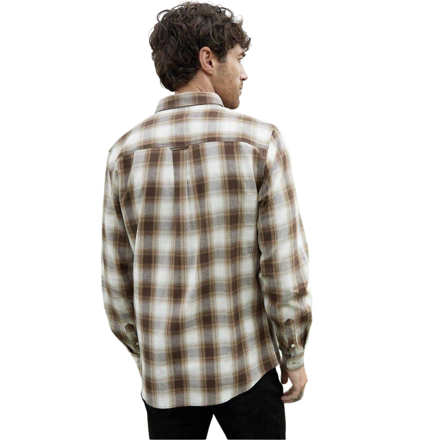 Chocolate - Back - Threadbare Mens Checked Regular Shirt