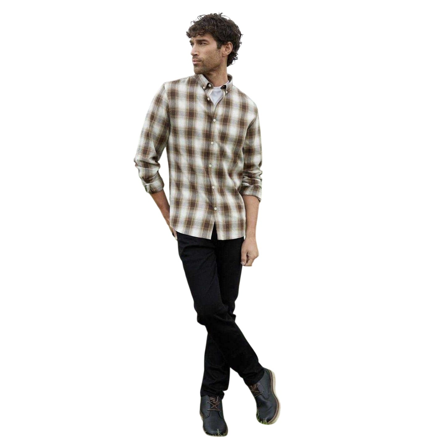 Chocolate - Lifestyle - Threadbare Mens Checked Regular Shirt