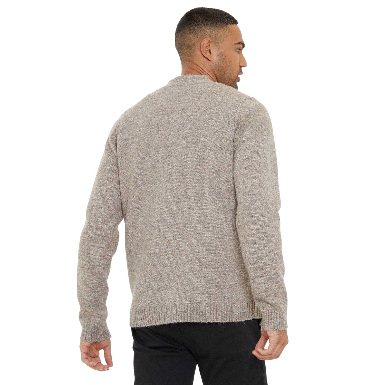 Charcoal Marl - Back - Threadbare Mens Dutch Cardigan