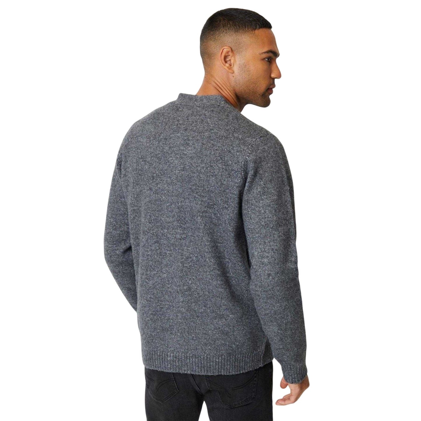 Taupe Micro - Back - Threadbare Mens Dutch Cardigan