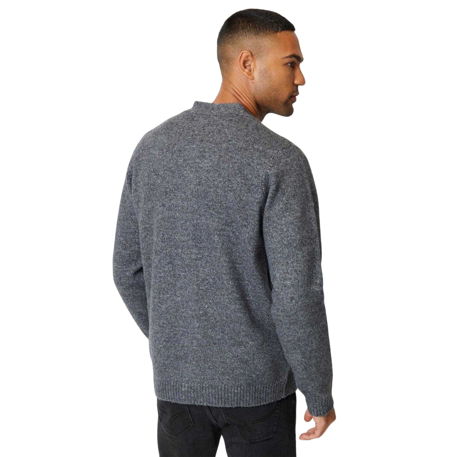 Taupe Micro - Back - Threadbare Mens Dutch Cardigan