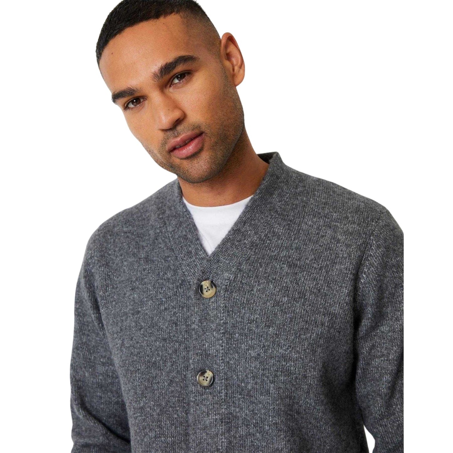 Taupe Micro - Side - Threadbare Mens Dutch Cardigan
