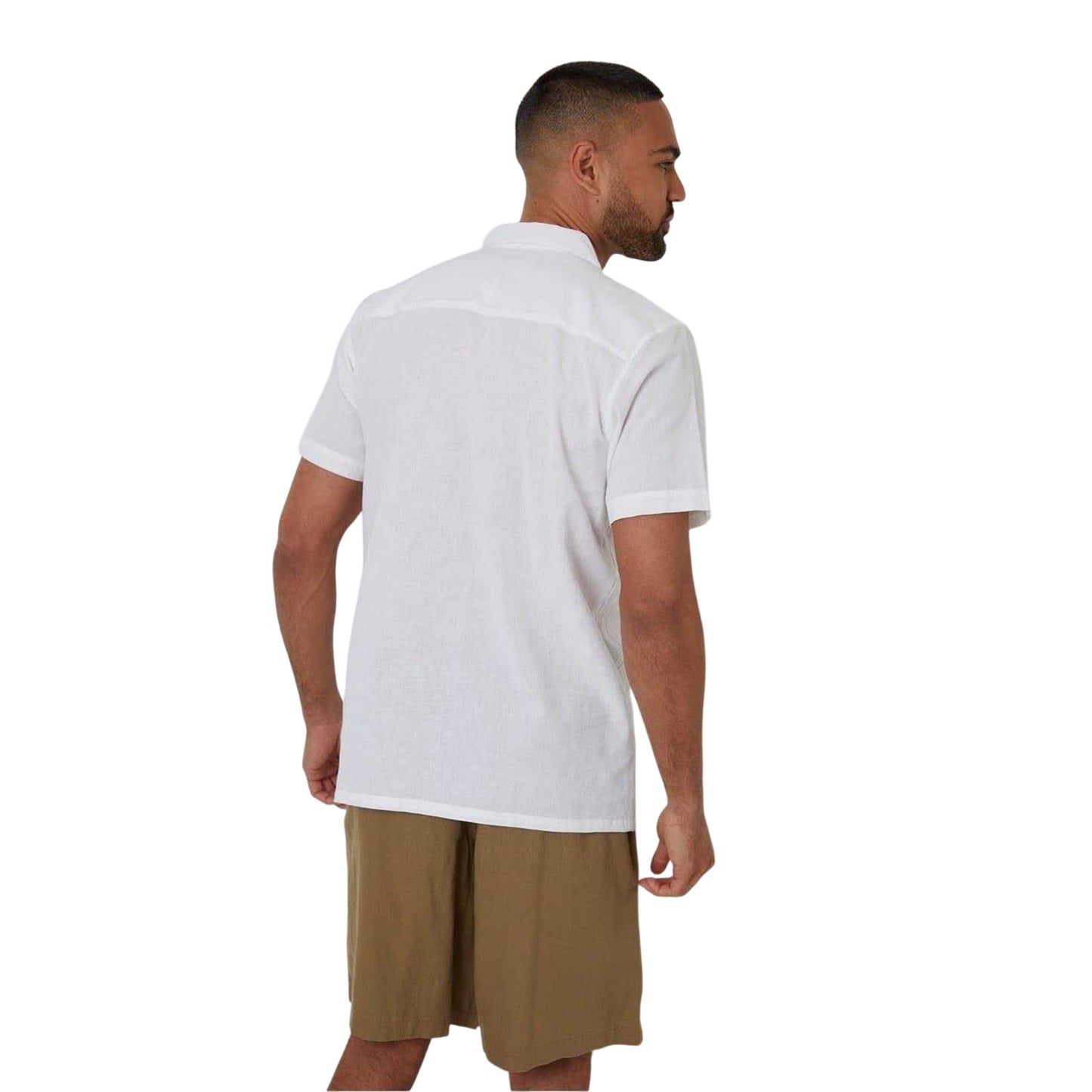 White - Back - Threadbare Mens Avalwood Embroidered Short-Sleeved Shirt