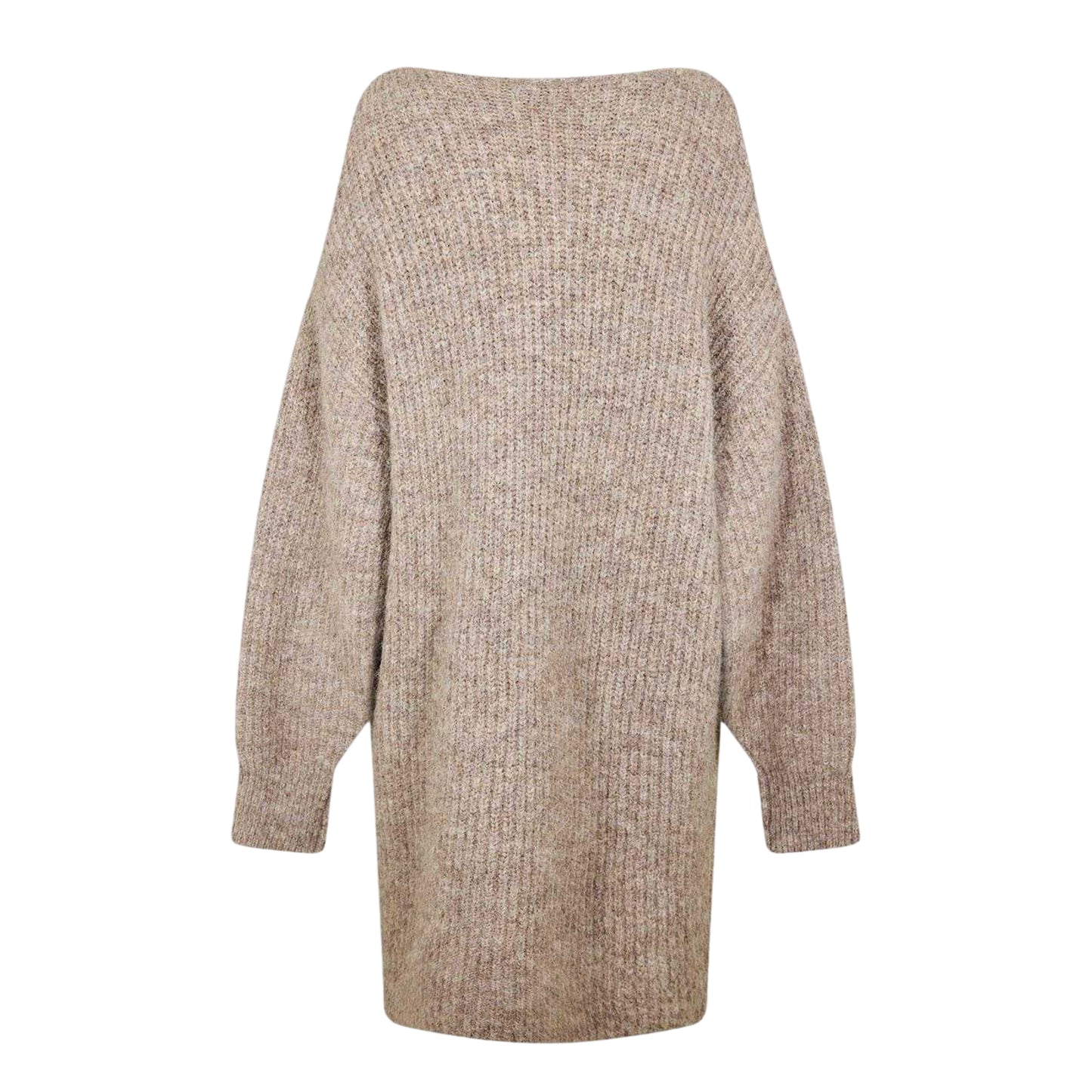 Taupe - Back - Edited Womens-Ladies Sweater Dress