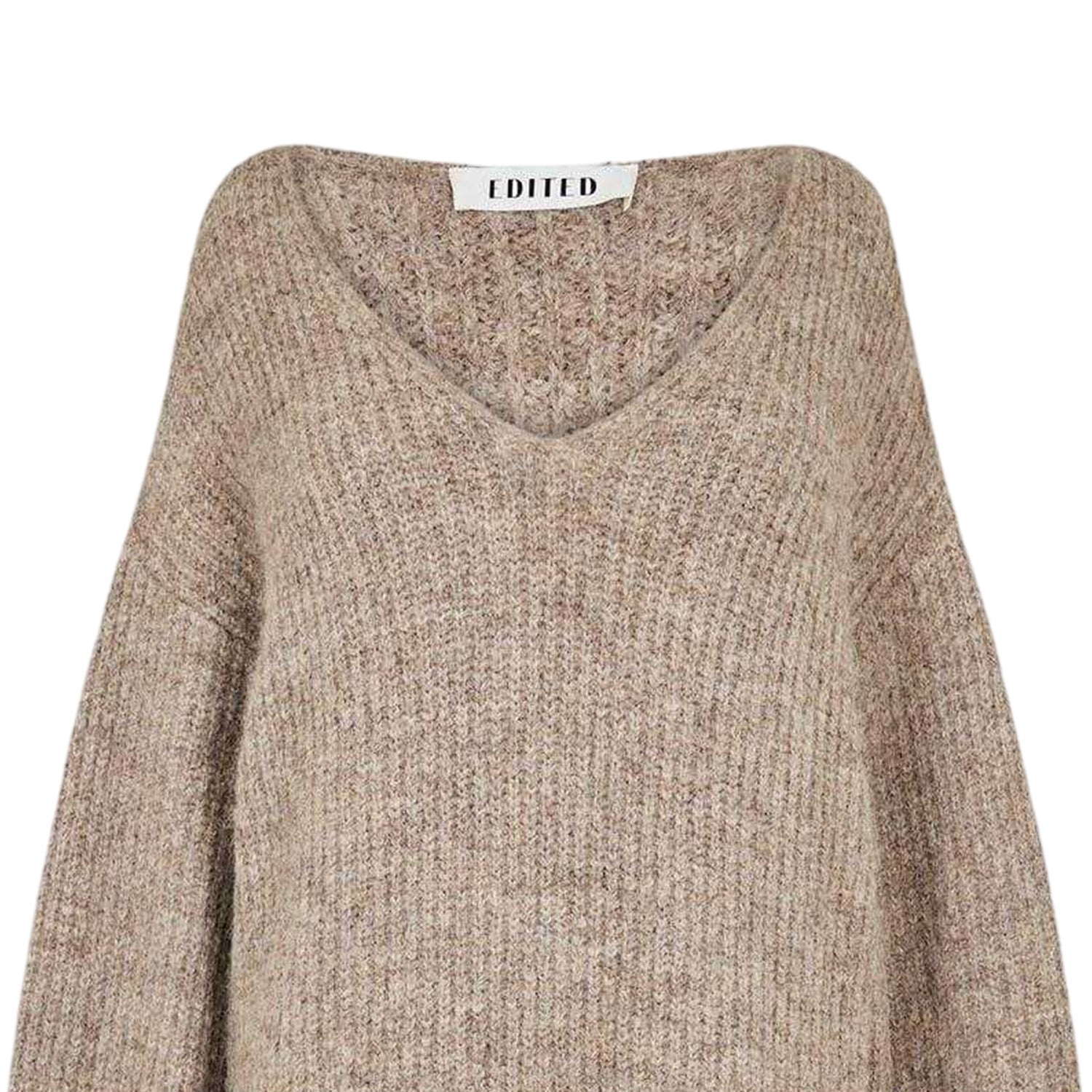 Taupe - Side - Edited Womens-Ladies Sweater Dress