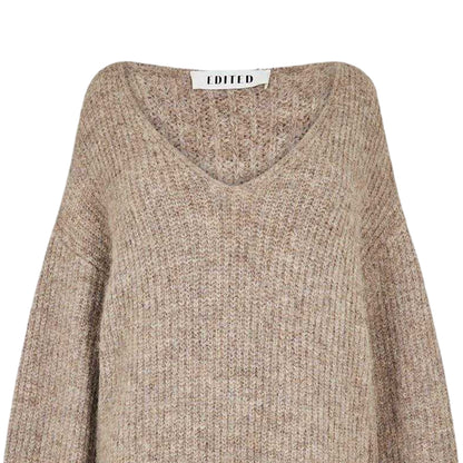 Taupe - Side - Edited Womens-Ladies Sweater Dress