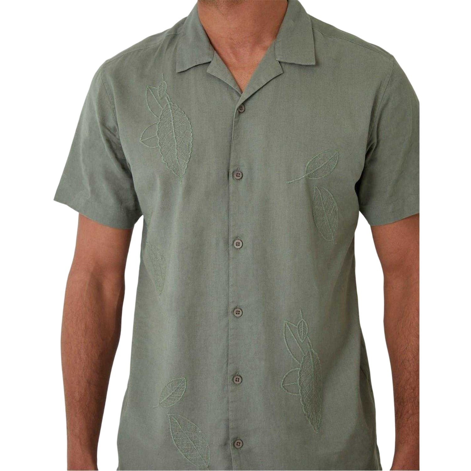 Taupe - Side - Threadbare Mens Maples Regular Shirt