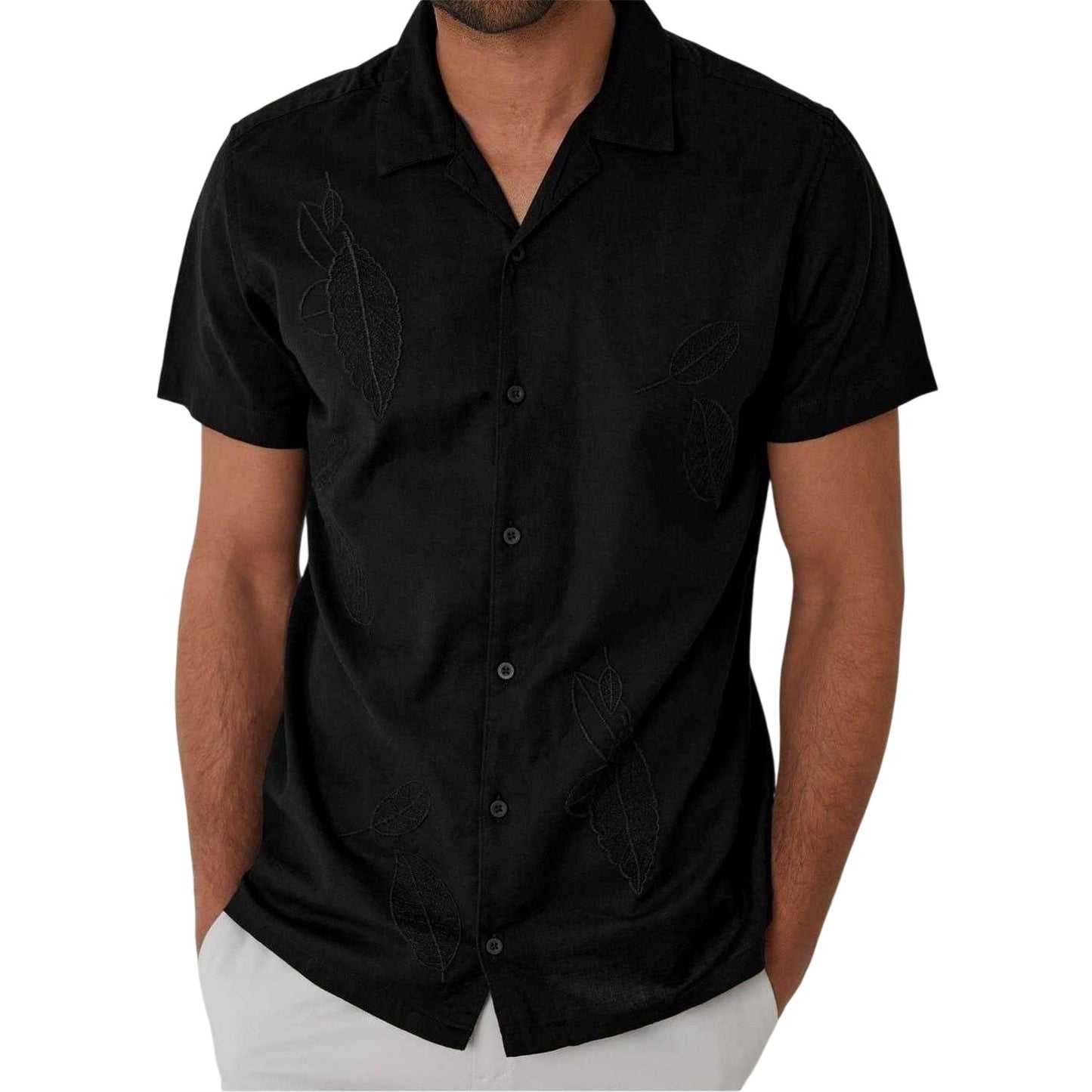 Black - Side - Threadbare Mens Maples Regular Shirt
