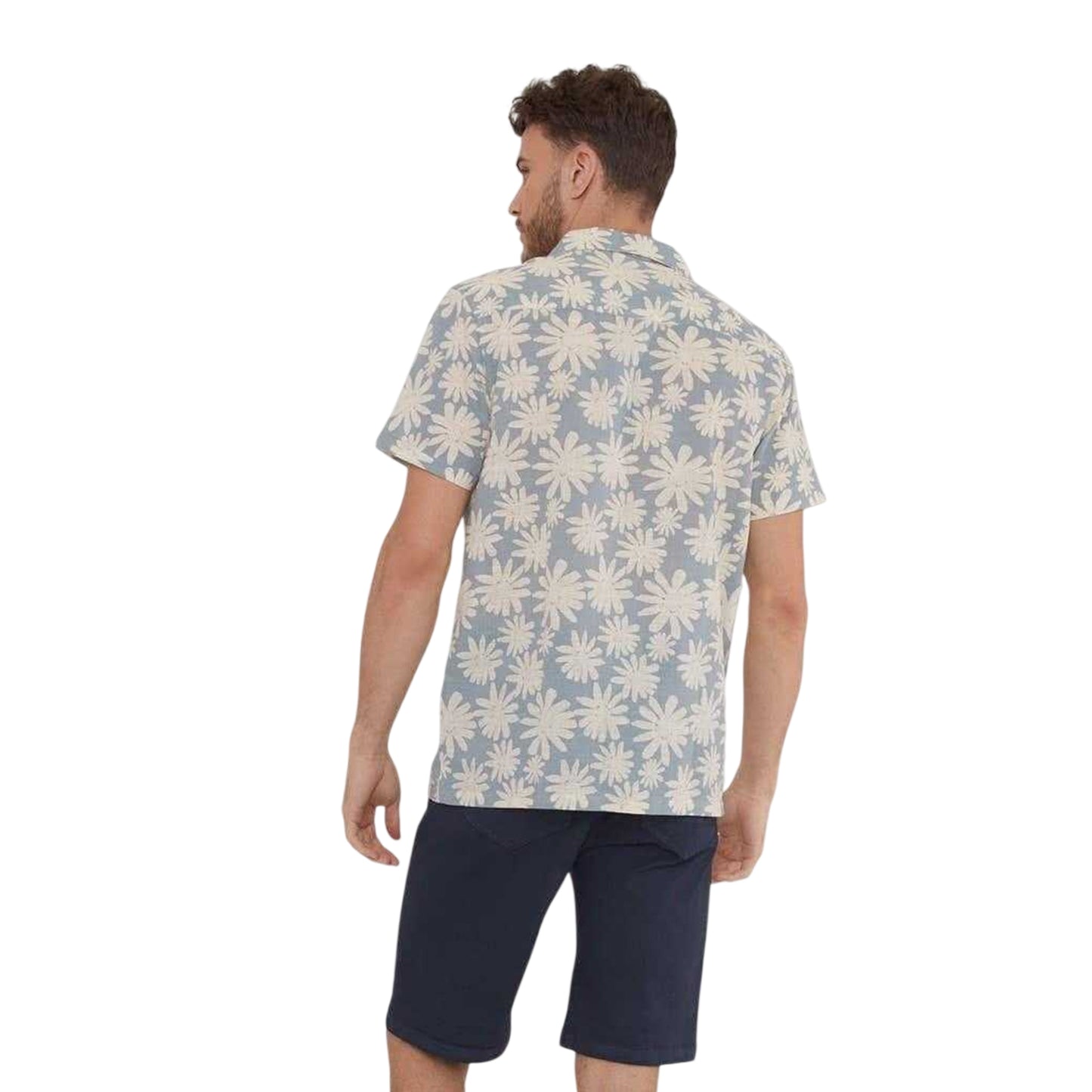 Dusty Blue - Back - Threadbare Mens Floral Short-Sleeved Shirt