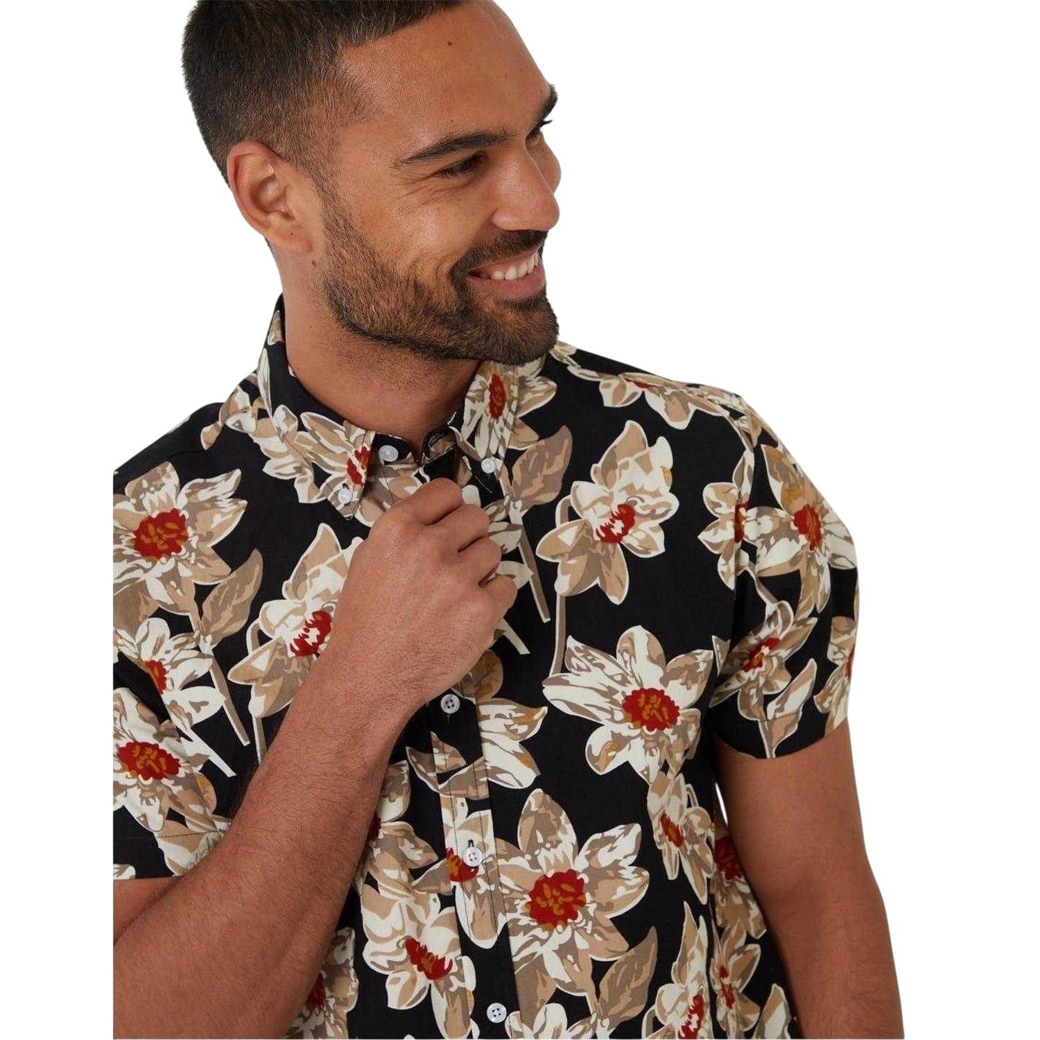 Black - Side - Threadbare Mens Bellis Regular Shirt