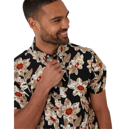 Black - Side - Threadbare Mens Bellis Regular Shirt