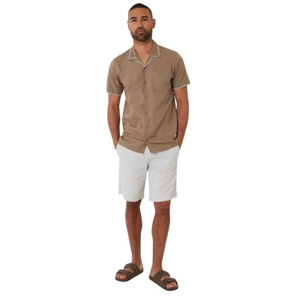 Taupe - Lifestyle - Threadbare Mens Burnley Short-Sleeved Shirt