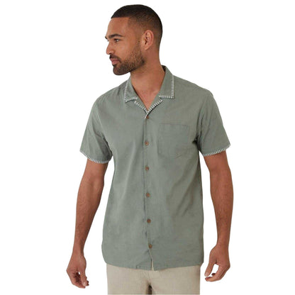 Sage - Front - Threadbare Mens Burnley Short-Sleeved Shirt