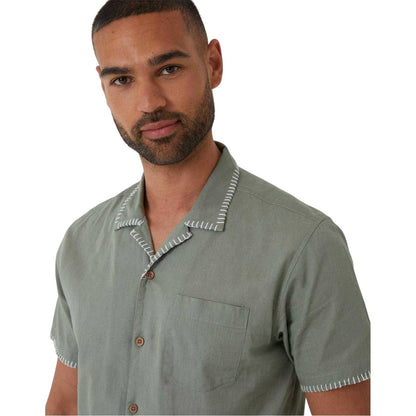 Sage - Side - Threadbare Mens Burnley Short-Sleeved Shirt