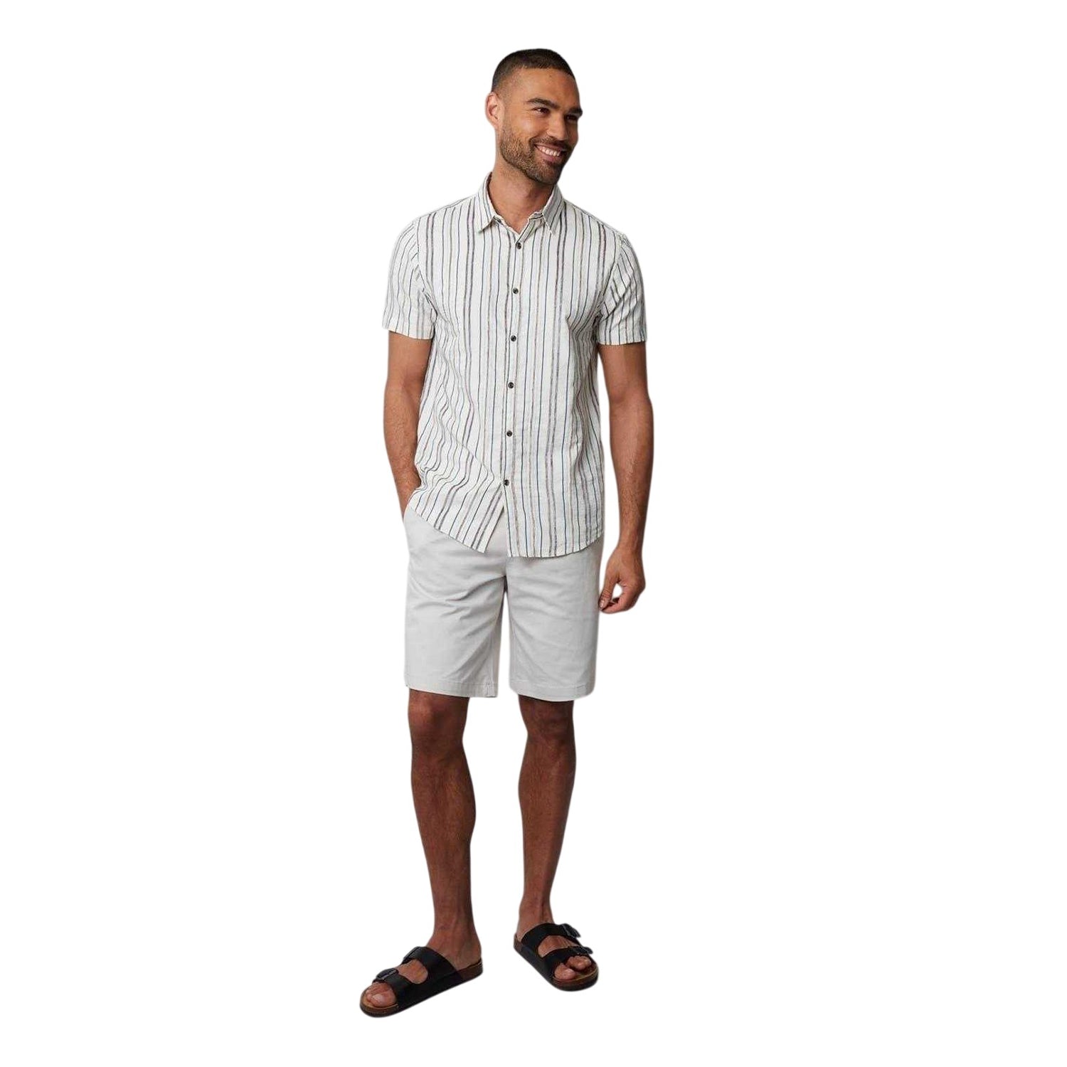 Cream - Lifestyle - Threadbare Mens Brownhill Striped Shirt