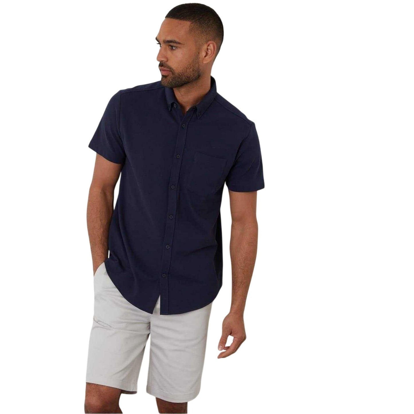 Navy - Front - Threadbare Mens Majestic Shirt