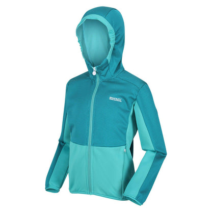 Enamel-Turquoise - Side - Regatta Childrens-Kids Highton Full Zip Fleece Jacket