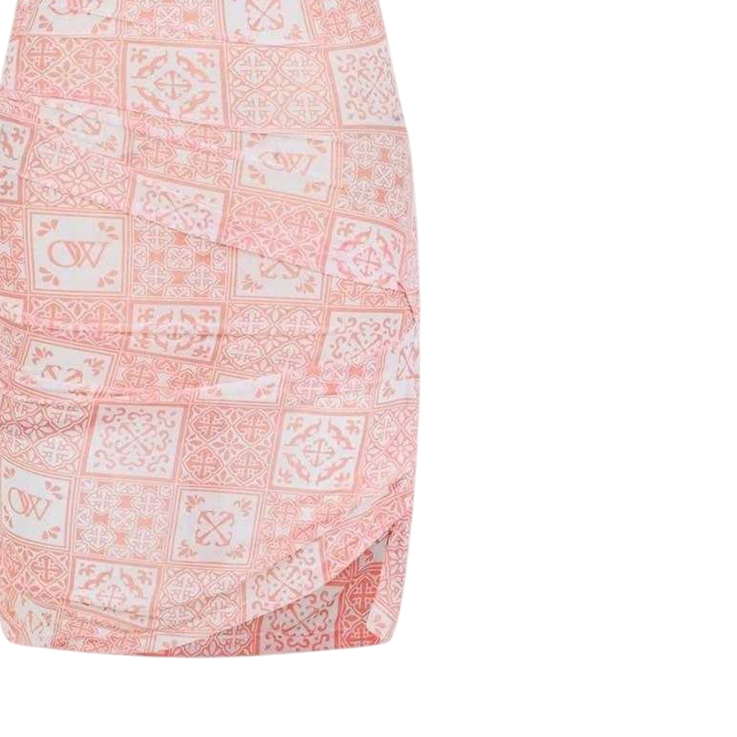 Pink-White - Lifestyle - Off White Womens-Ladies Tulle High Collar Slip Dress