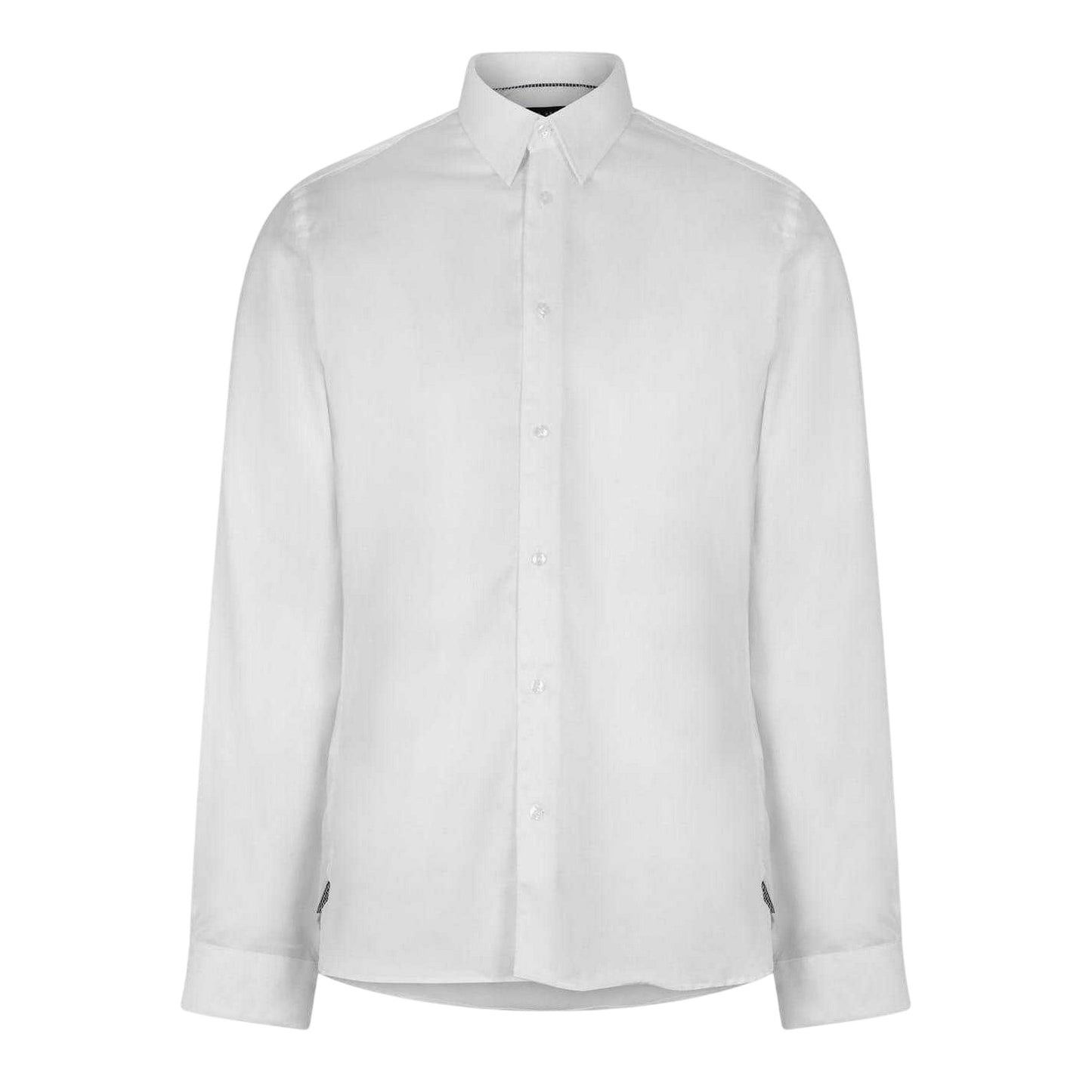 White - Front - Ted Baker Mens Holmess Slim Long-Sleeved Shirt