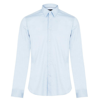 Ice Blue - Front - Ted Baker Mens Islass Slim Long-Sleeved Shirt