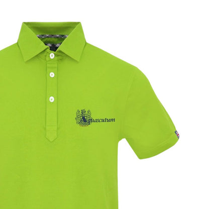 Lime - Side - Aquascutum Mens Collared Short-Sleeved Polo Shirt