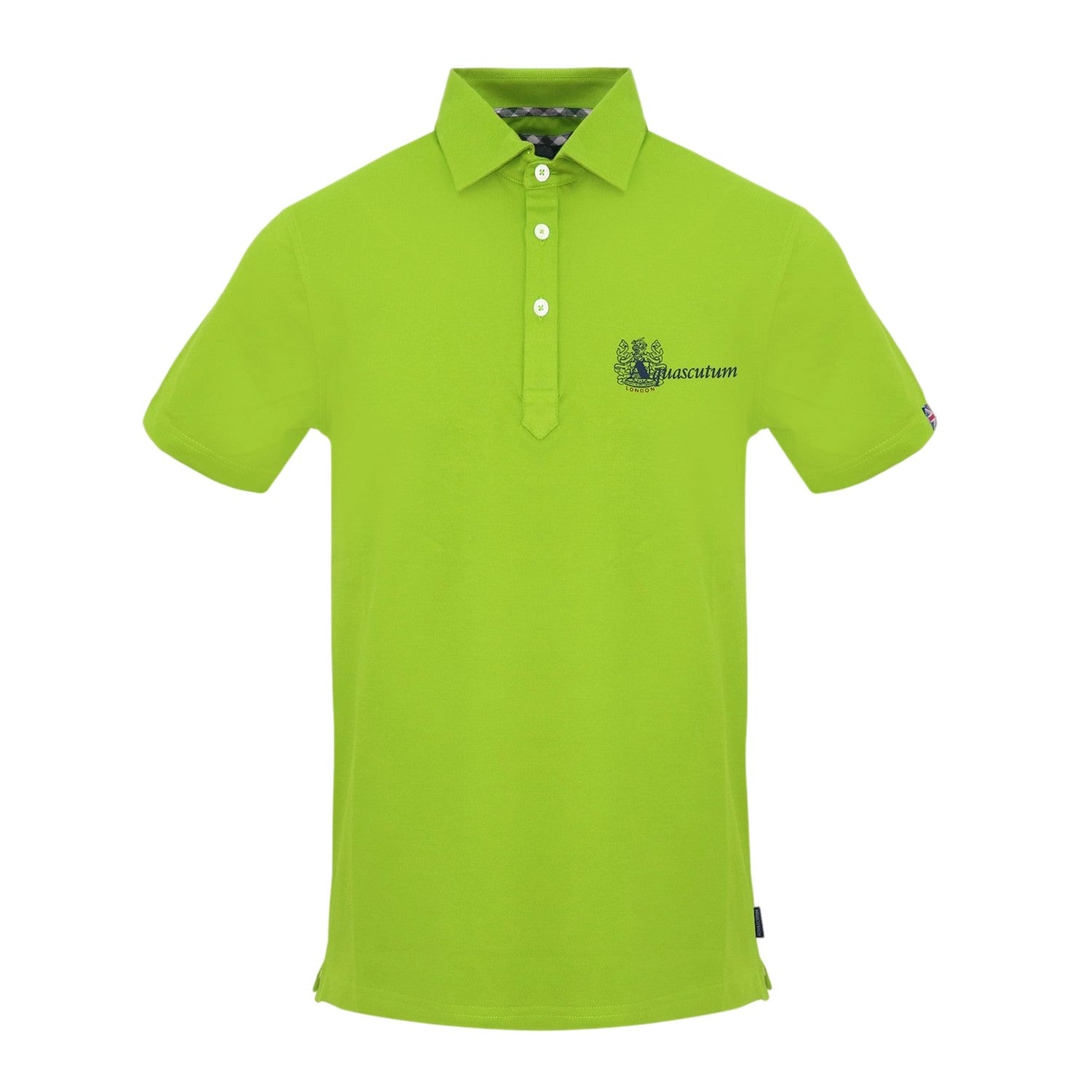 Lime - Front - Aquascutum Mens Collared Short-Sleeved Polo Shirt