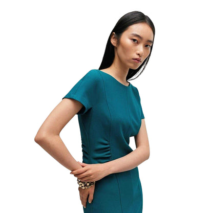 Green - Side - Boss Womens-Ladies Crew Neck Short-Sleeved Midi Dress
