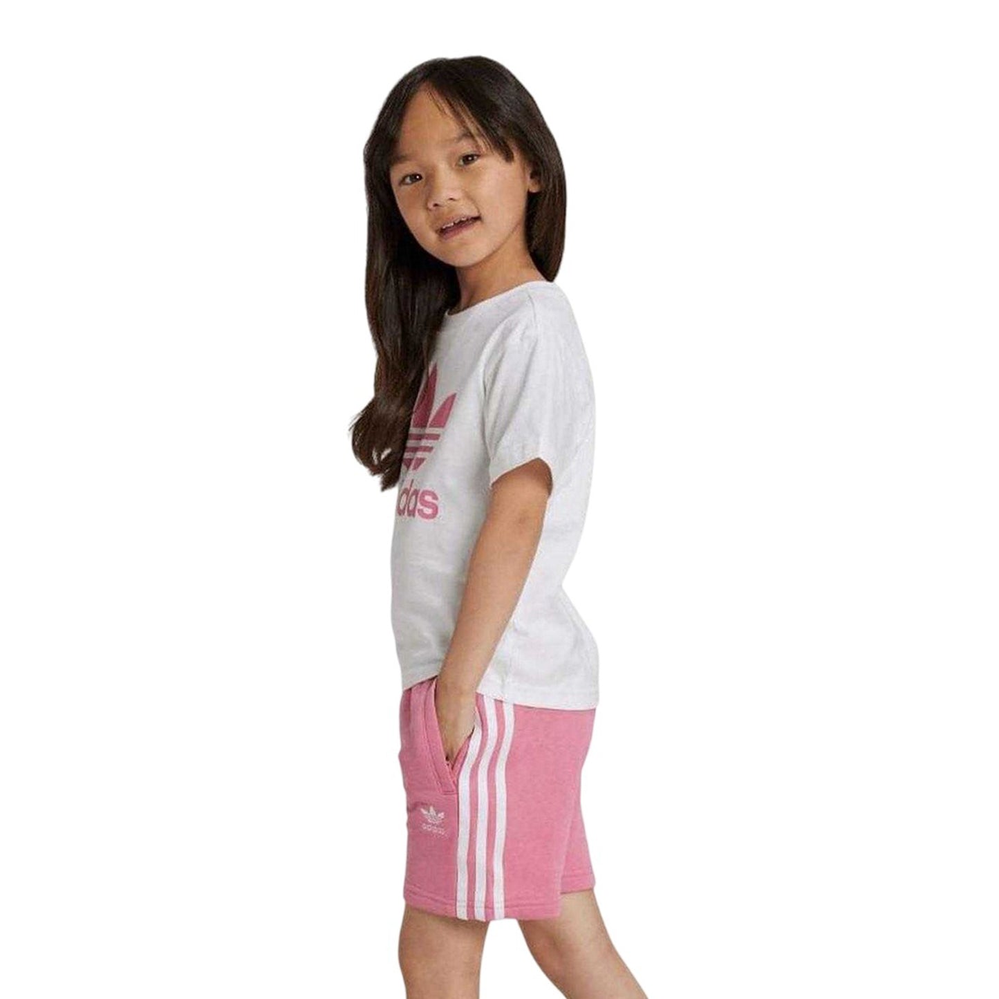 Rose - Back - Adidas Childrens-Kids Adicolor T-Shirt & Shorts Set