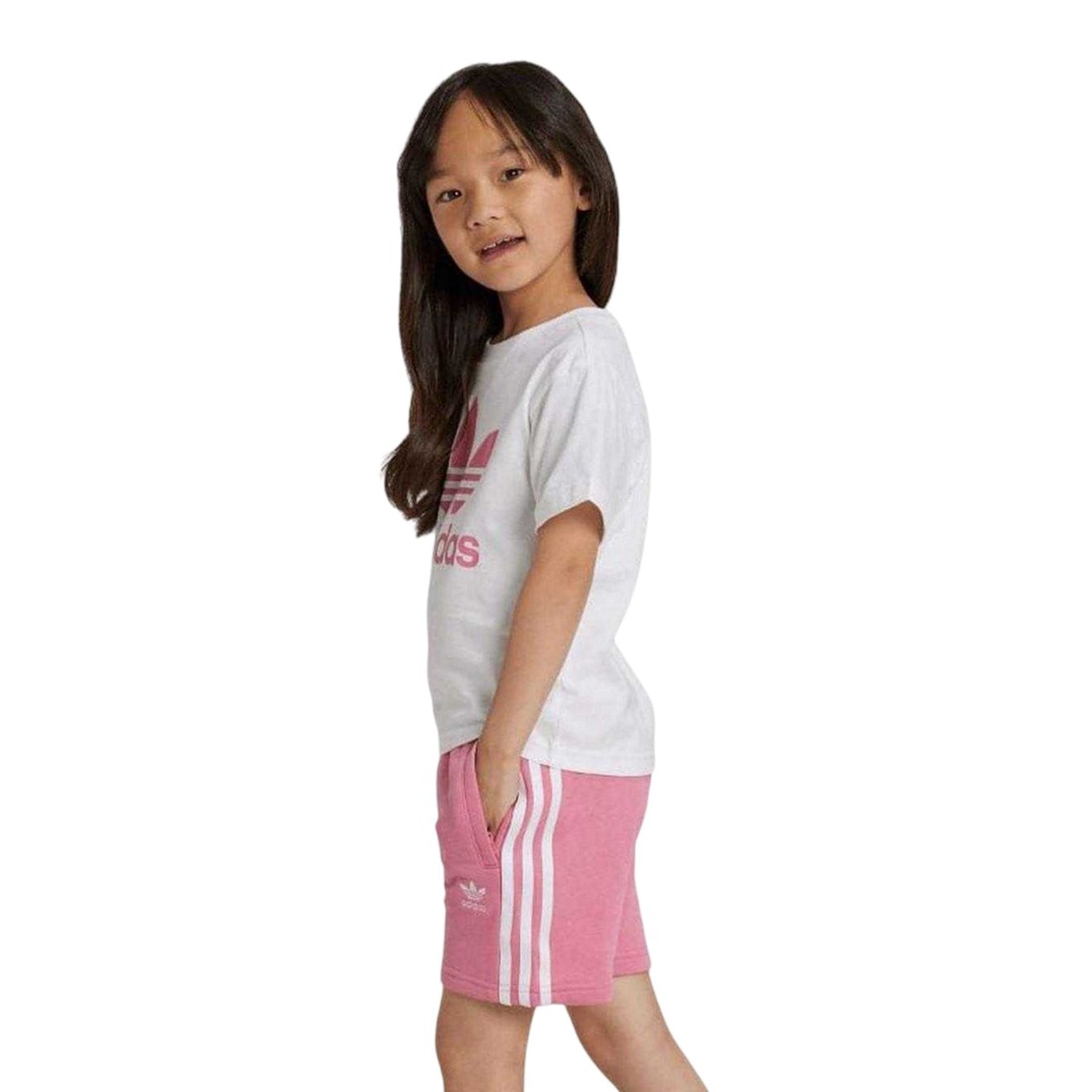 Rose - Back - Adidas Childrens-Kids Adicolor T-Shirt & Shorts Set