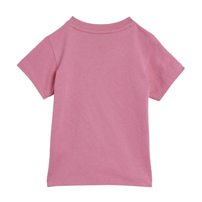 Pink - Back - Adidas Baby Logo Cycling T-Shirt & Shorts Set
