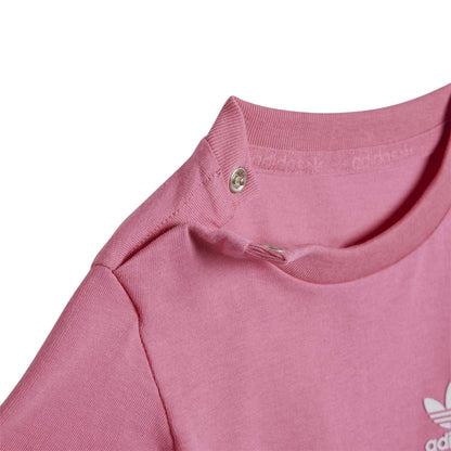 Pink - Lifestyle - Adidas Baby Logo Cycling T-Shirt & Shorts Set