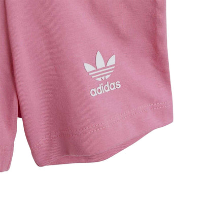 Pink - Pack Shot - Adidas Baby Logo Cycling T-Shirt & Shorts Set