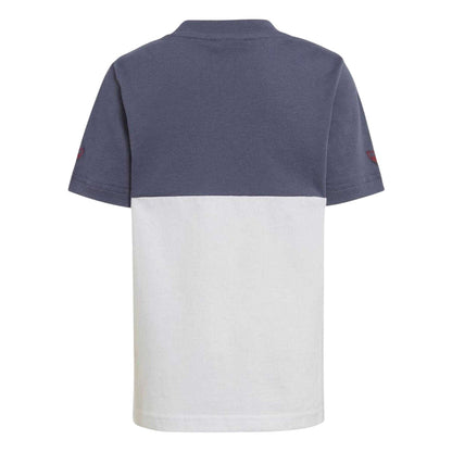 Navy-White - Back - Adidas Childrens-Kids Colour Block T-Shirt & Shorts Set