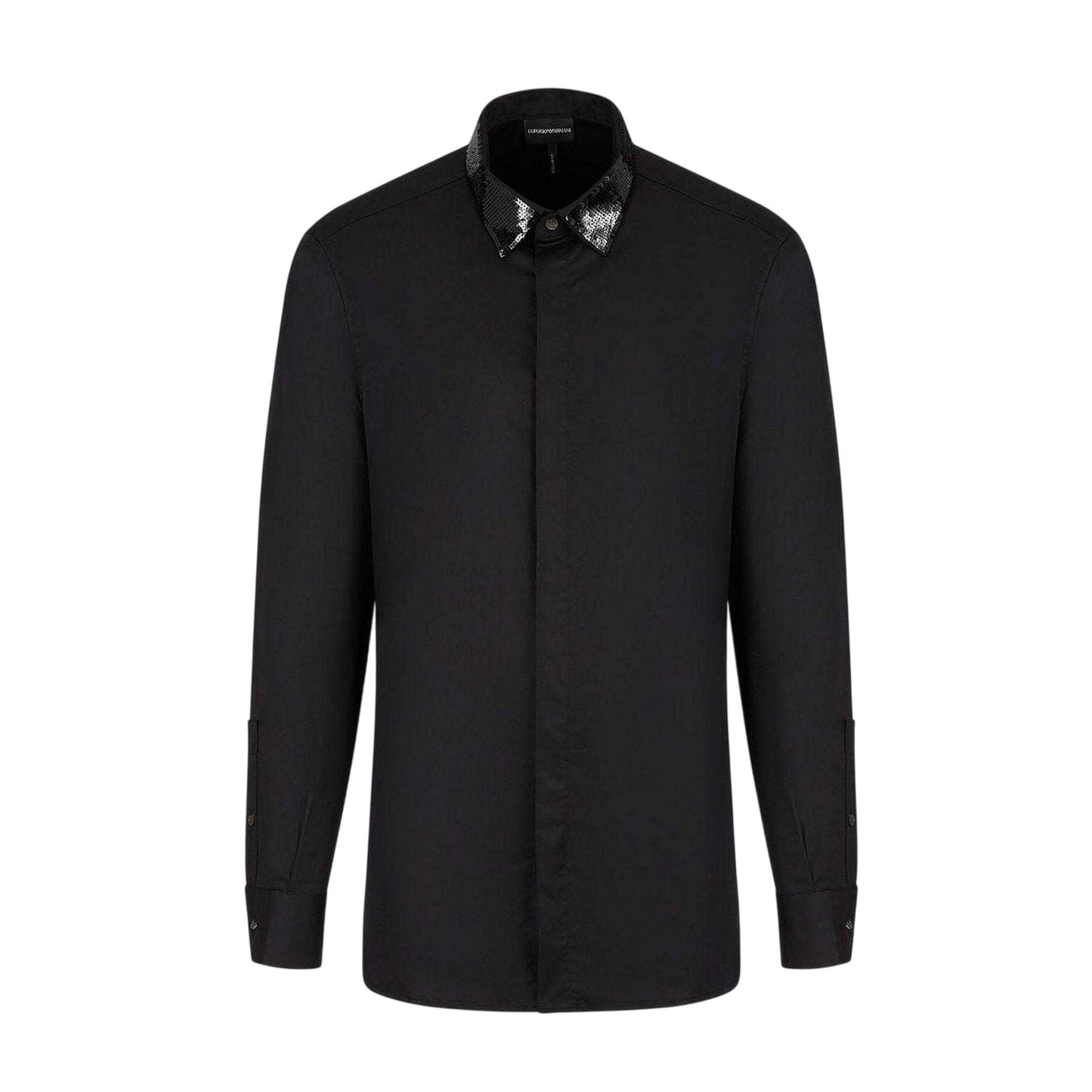 Black - Front - Emporio Armani EA7 Mens Long-Sleeved Shirt