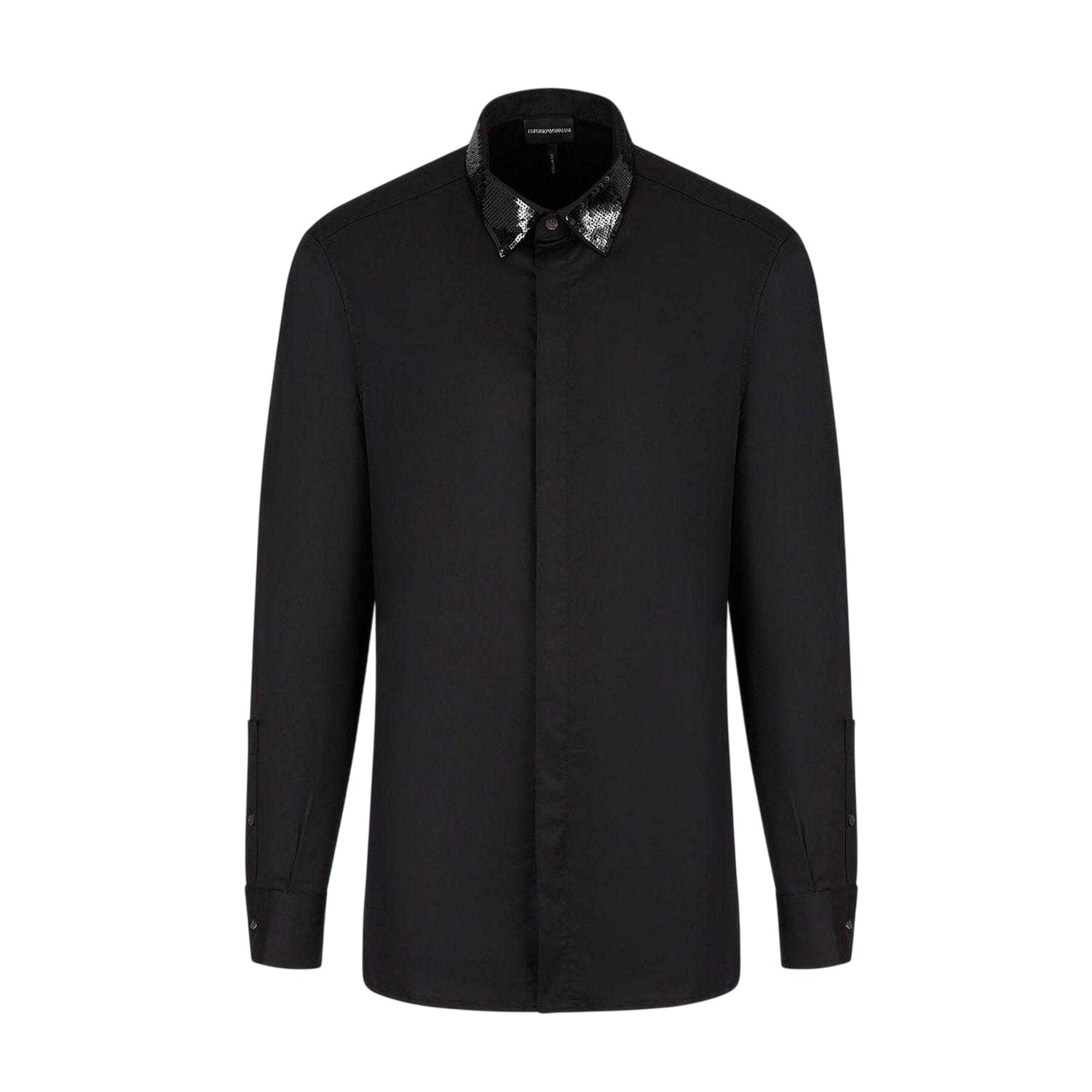 Black - Front - Emporio Armani EA7 Mens Long-Sleeved Shirt