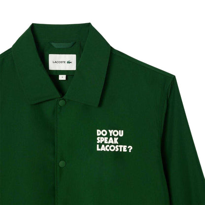 Green - Back - Lacoste Mens Showerproof Coach Jacket