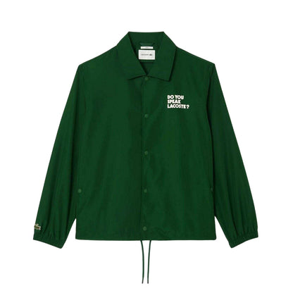 Green - Front - Lacoste Mens Showerproof Coach Jacket