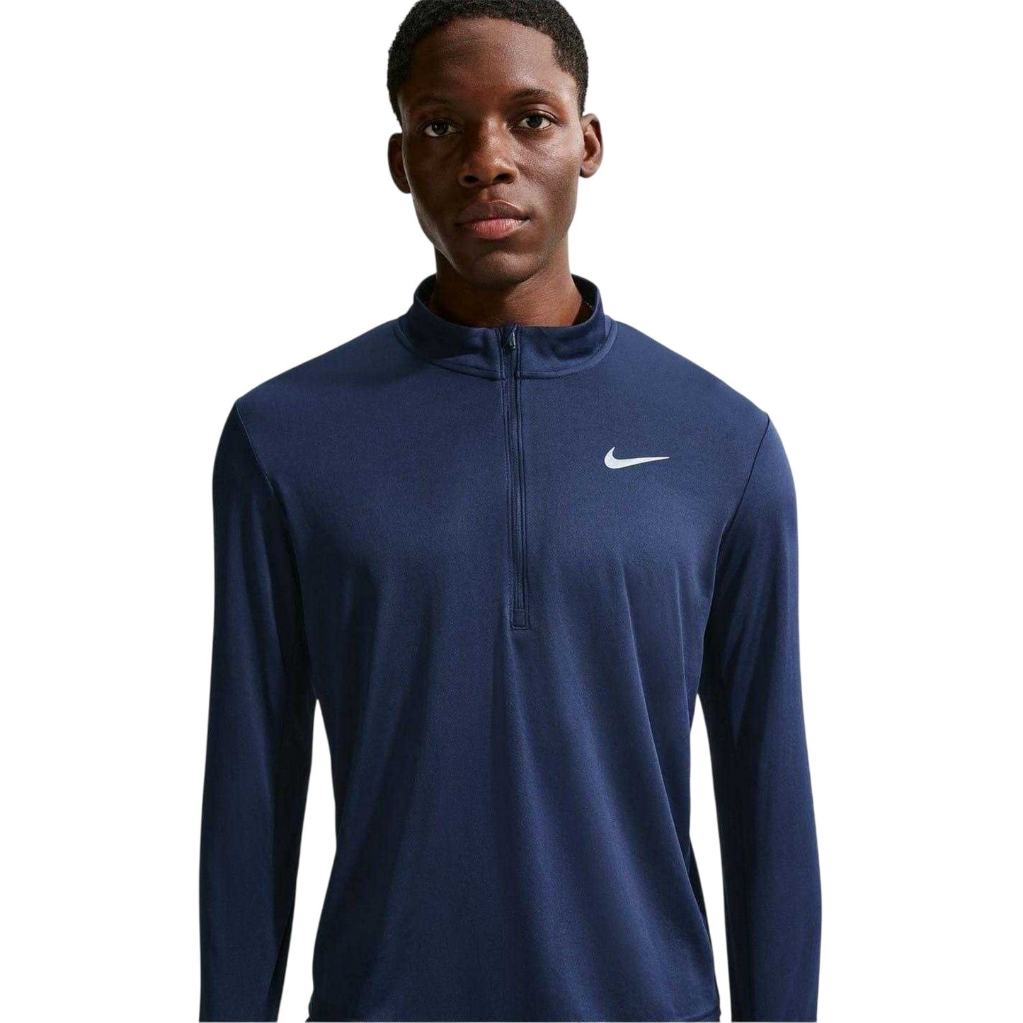Midnight Navy - Side - Nike Mens Core Half Zip Long-Sleeved Running Top