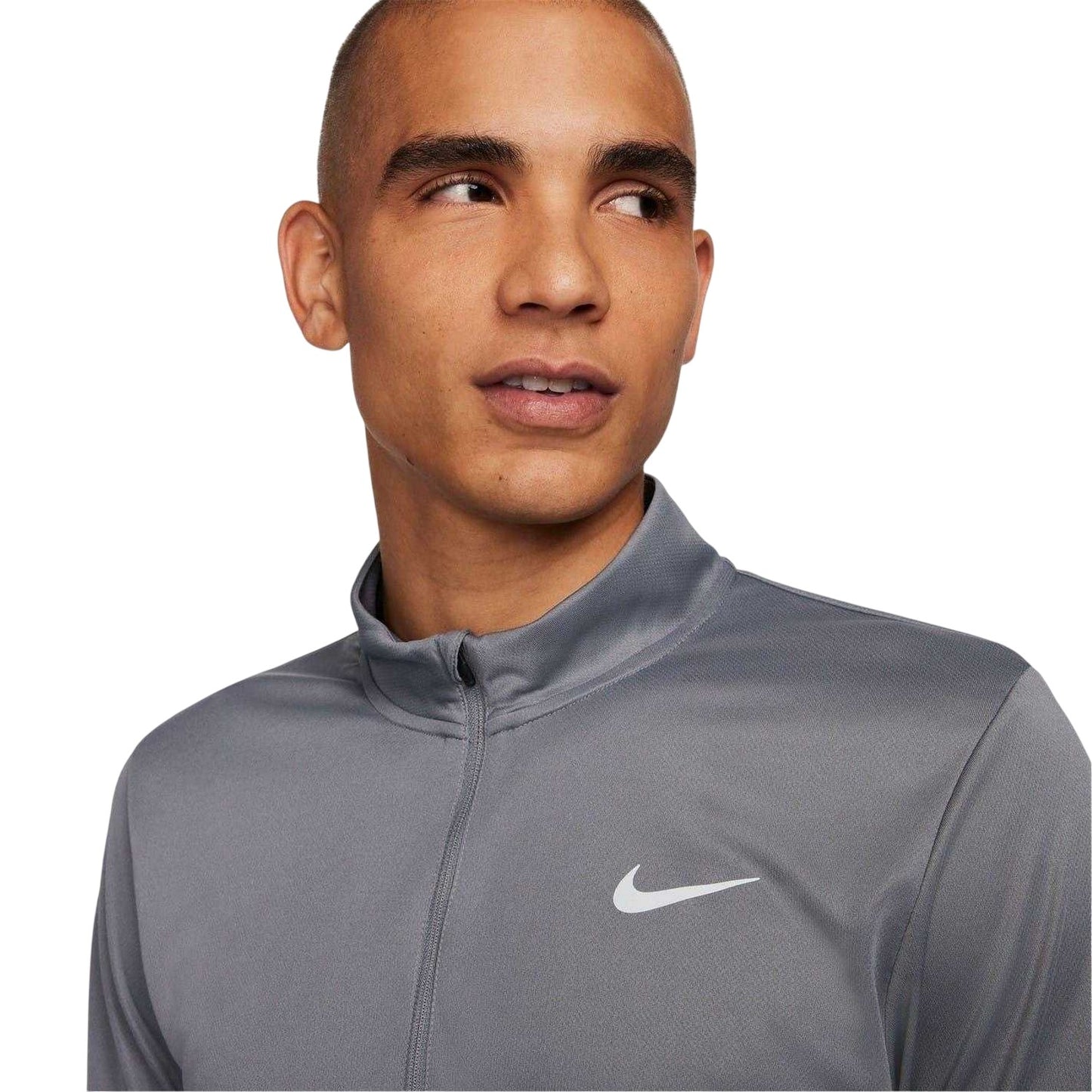 Smoke Grey - Side - Nike Mens Core Half Zip Long-Sleeved Running Top